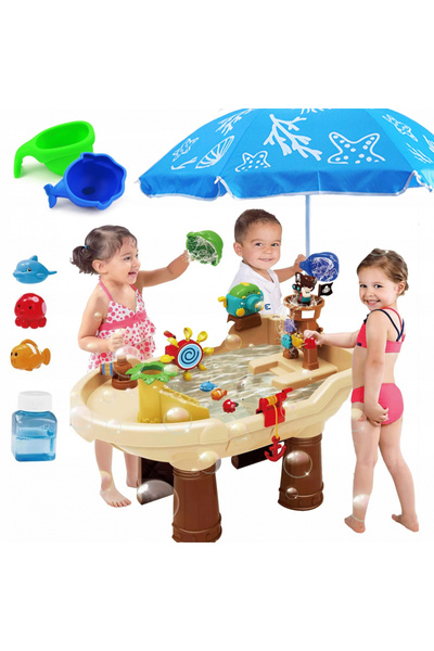 Matadi Set masuta de apa/nisip cu umbrela pentru copii Nava Piratilor XXL,juc...