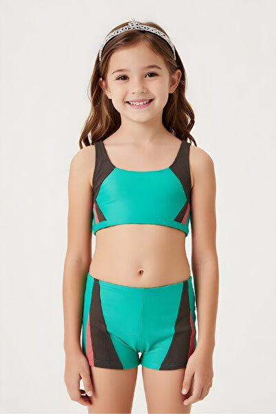 Estiva Girls' Swimmer Bikini Set with Boxer Shorts