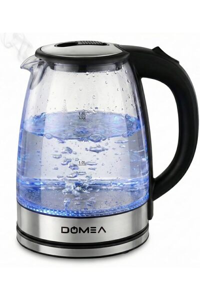 DOMEA غلاية كهربائية زجاجية سعة 1.8 لتر، 1500 واط