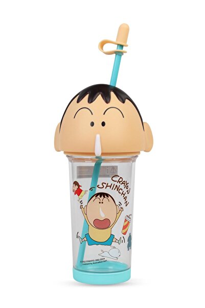 Vagonlife قارورة كرايون شين تشان تريتان مع شفاطة 500 مل - أزرق قياسي