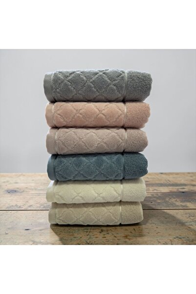 Softplus 100% Cotton 6-Piece Partial Velvet Hand Towel Set