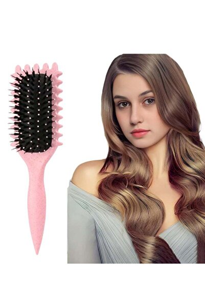 Arabest Curl Defining Brush, Curl Brush, Bounce Hair Brush Styling Brush (Pink)