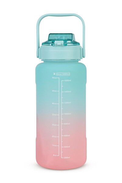 Vagonlife قارورة بولي كاربون مع شفاطة 2000 مل - وردي