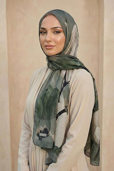 Sultan Eşarp Sultan Patterned Bamboo Kraş Shawl - Tulip Model - Dk05-02