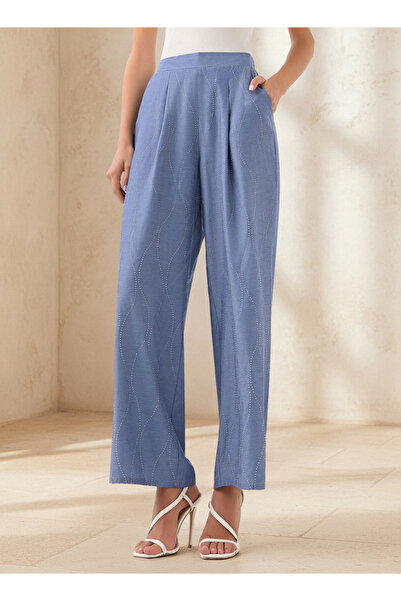 FAV بنطلون قصة ساق واسعة مزين