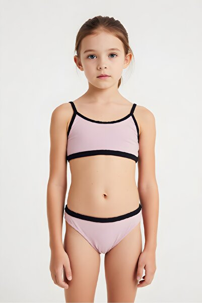 Estiva Girl's Kenar Piped Bikini Set