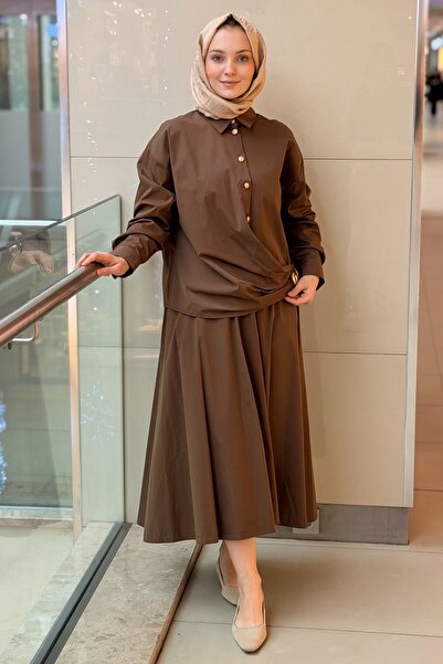 Ghisa Asimetrik Kesim Gömlek Etek Takım