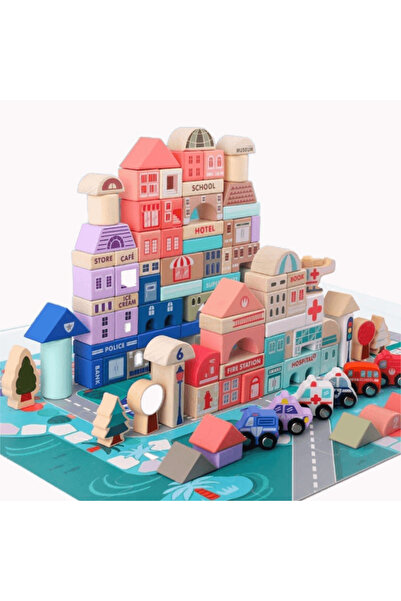 wood toys Pastel Wooden Blocks for Kids – Orasel, 115 Pieces, 3 Years+