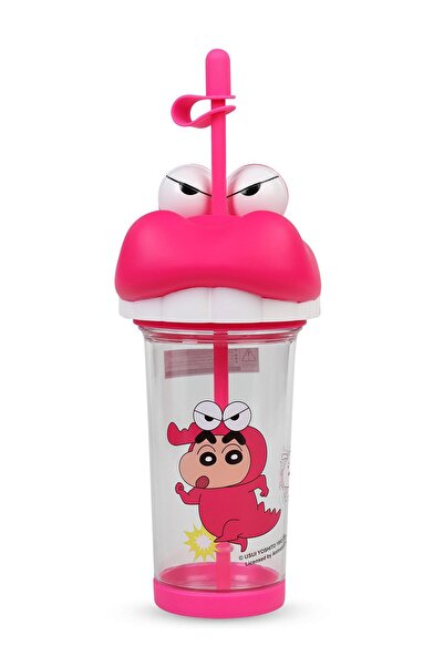 Vagonlife Crayon Shinchan Tritan Water Bottle with Straw 500 ml - Pink Standard