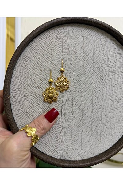 atom butik 22k altın kaplama telkari küpe