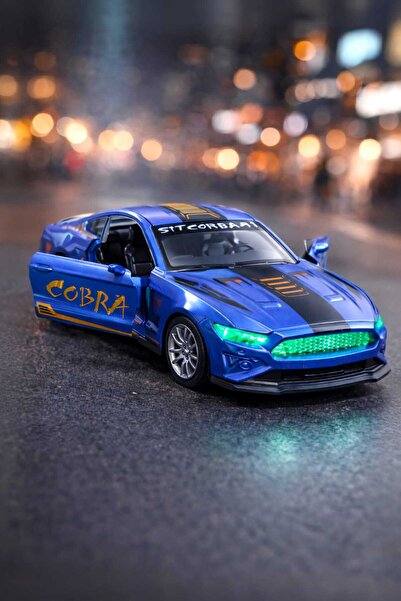Fidan oyuncak Işıklı Sesli Metal Spor Araba Çek Bırak – 12 cm Shelby COBRA Model