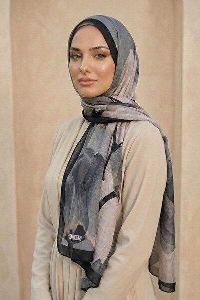 Sultan Eşarp Sultan Patterned Bamboo Kraş Shawl - Tulip Model - Dk05-03
