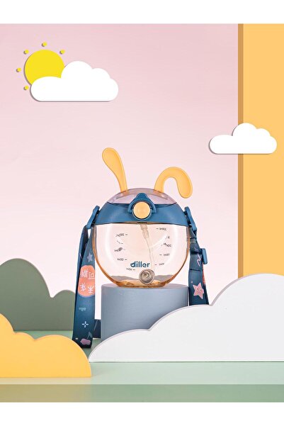 DILLER Flask with Straw 330 ml - Blue Standard