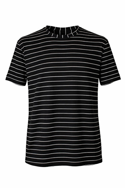 trender 26YSS9000021 Negru Bărbați tricou Ottoban cu dungi