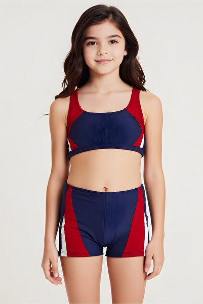 Estiva Girls' Swimmer Bikini Set with Boxer Shorts