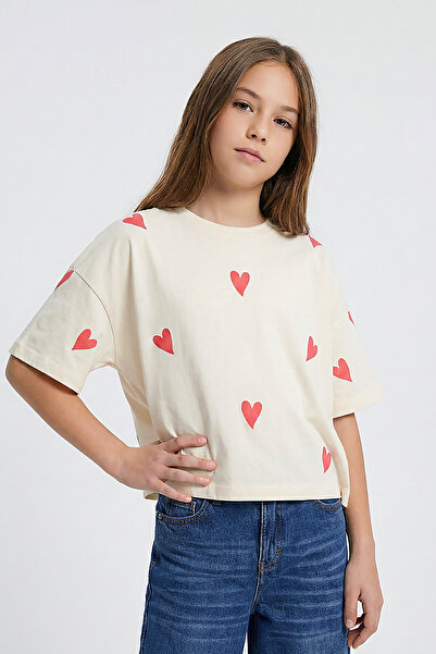 Dmb Devojčino srce Sa deznom Skraćeni kroj T-shirt