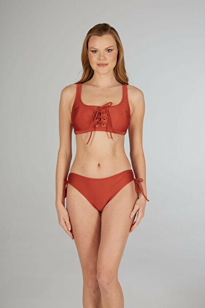Estiva Women's Cinnamon Lace Detailed Concept Bikini Set