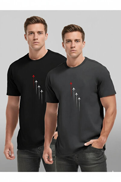 DAXİS Sportwear Company 2-Pack Men's Crew Neck Relaxed Fit Printed T-Shirt