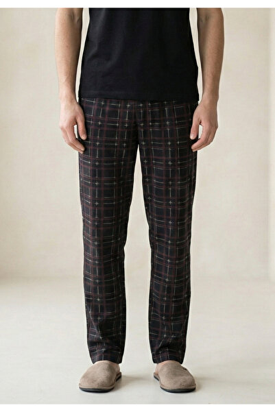 Serena Pantaloni lungi de pijama bărbătești cu elastic în talie, culoare negr...