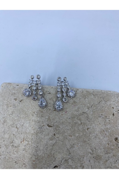 Byoz store VIP Özel Seri Gümüş Kaplama Çoklu Görünüm Zirkon Taşlı Sallantılı ...