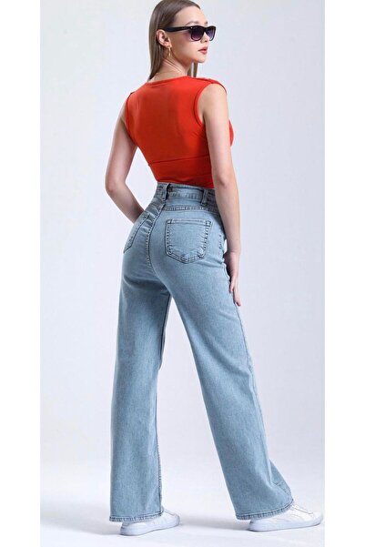 Pubi New Season Women's Snow Blue Palazzo Jeans