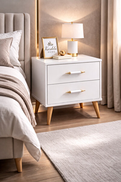 Kardelahome %100 MDF 2 Çekmeceli Komodin Beyaz ( ÜRÜN KURULU TESLİM EDİLMEKTE...