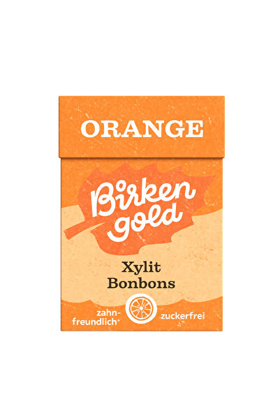 Birkengold Drajeuri cu xylitol si portocale, 30g,
