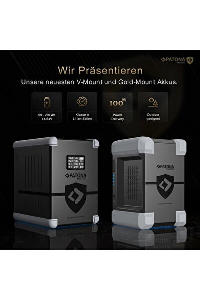 Patona Acumulator/Baterie Protecție Baterie V-Mount V99-PD100 99Wh USB-C USB-...