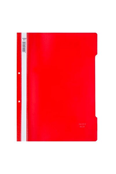 Noki Plastic File With Clip And Holes Red
