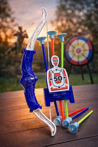 Fidan oyuncak 35 cm Çocuk Oyuncak Ok ve Yay Seti – Renkli Vakumlu Oklar