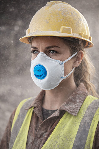 Ant Maske FFP2 – Konik Model – Ventilli & Filtreli Toz Maskesi – 5 Adet