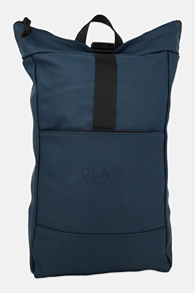 CLAN LONDON Men Brand Logo Backpack, True Navy