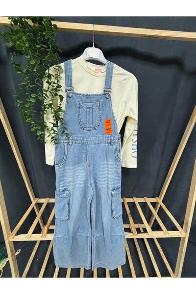 NurcanBebe Körük Cep Bahçıvan Badili Salopet Tulum(9-10-11-12 yaş)