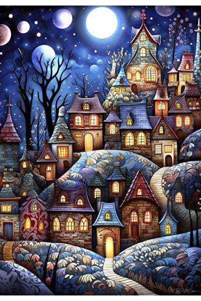 Alipson Puzzle 1000 pieces - Village Under The Moon (Alipson-Puzzle-F-50093)