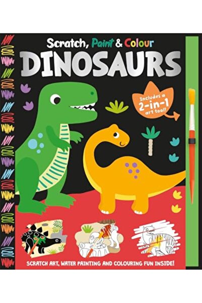 Two Windmills ديناصورات قابلة للخدش والطلاء والتلوين