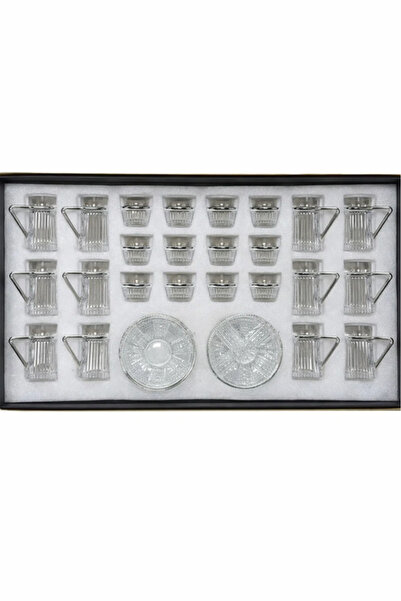 Urbanza 36 Piece Glass Tea Set Cups Saucers Teapot Serving Set Luxury Arabic ...