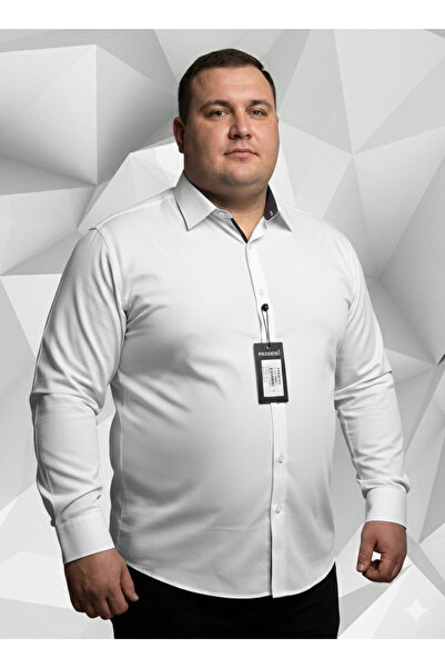 PASSERO Battal Tight Fitted Checked Shirt