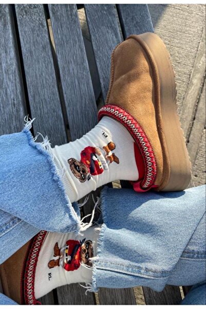 Büşra Sultan Ayakkabı & Çanta Taba Süet İçi Kürklü Düz Kalın Taban Sabo Ev Te...