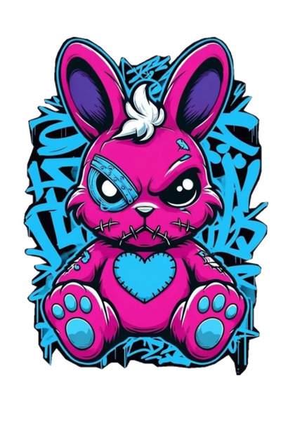 MegaSticker ملصق أرنب غاضب للسيارة، والدراجة النارية، والخوذة، والكمبيوتر الم...