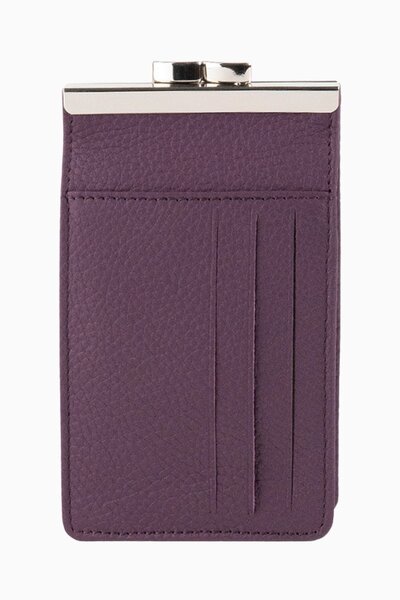 DAMY Genuine Leather Unisex Card Holder Cigarette Holder 701 - Purple