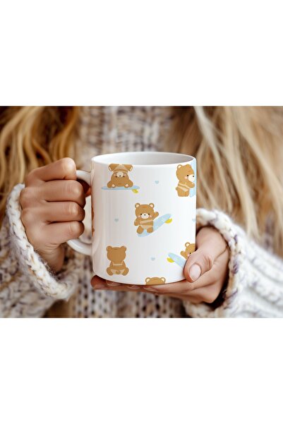 Beramussa كوب بتصميم دب لطيف لركوب الأمواج - كوب بتصميم لوح ركوب الأمواج ذو ط...