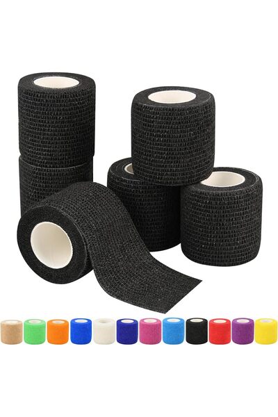 Arabest Self-Adhesive Bandage Wrap, Black Elastic Tape for Sports and Wrist A...