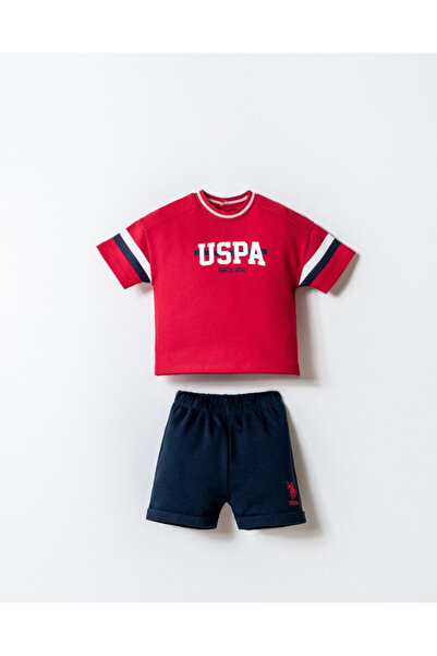 U.S. Polo Assn. U.S.Polo Assn Usb2865 Red Baby Boy Shorts Set