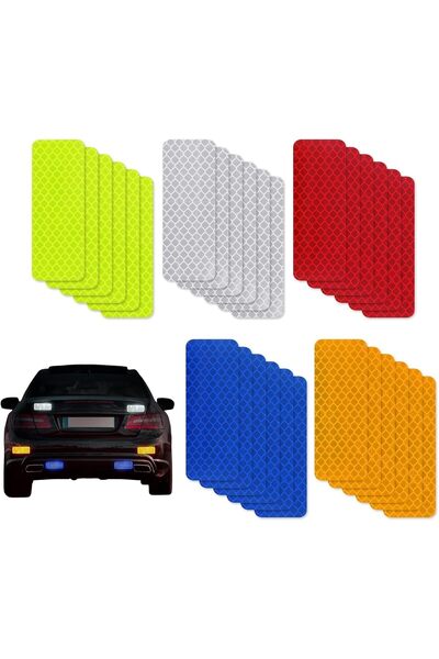 Arabest 50pcs Safety Reflective Stickers - Waterproof Warning Labels, Univers...