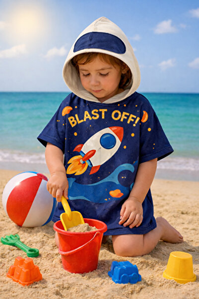Dotamess Children's Poncho - Sea Towel - Beach Towel