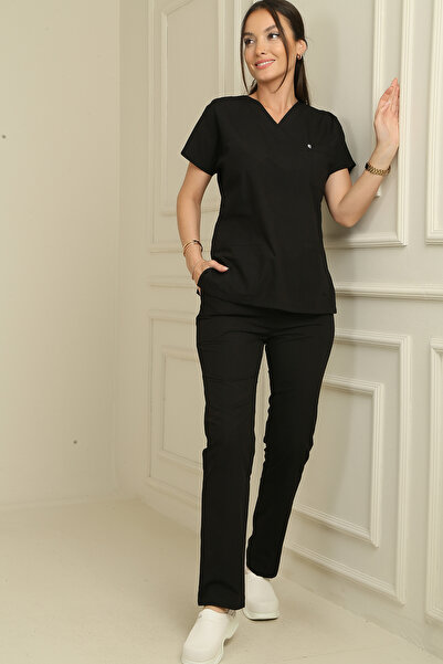 DENİZ İŞ طقم ياراساكول بيليندا سكرابس للسيدات - أسود