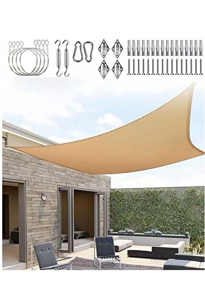 Arabest مظلة شمسية مستطيلة الشكل بمقاس 2×3 متر مع أدوات تثبيت، مظلة حديقة للف...