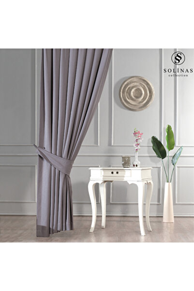 Solinas Collection Ангора Сірий 1x3 Щільний Плюшевий Фон Завіса – Одностулковий