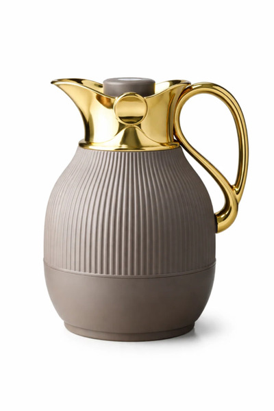 Urbanza Luxury Beige Vacuum Insulated Thermal Carafe Jug Coffee Tea Thermos L...