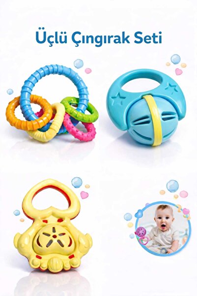 Fidan oyuncak 3'lü Bebek Çıngırak Seti